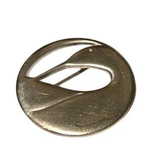Vintage Brooch Kenneth Kantro Pewter Preening Loon Pin 1" Round Design